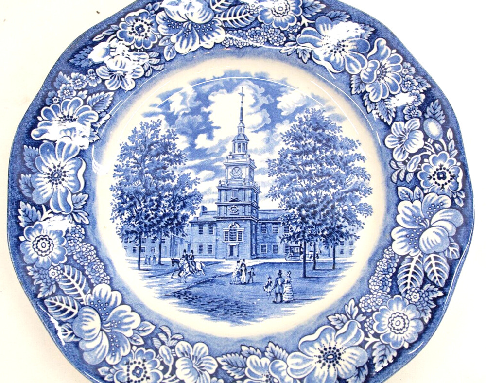 Dinner Plate Staffordshire Liberty Blue Independence Hall - Ironstone -9.75”